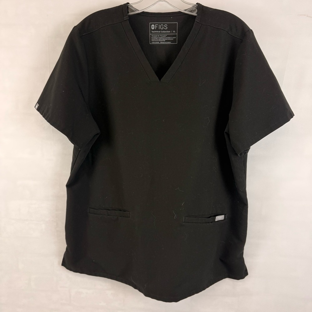 FIGS Casma Technical Collection Scrub Top‎ Black Size XL